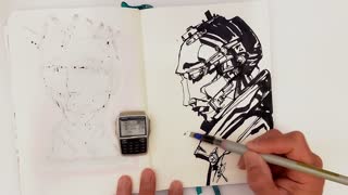 Drawing without picking up my pen time lapse art by Artist Daniel Quinones