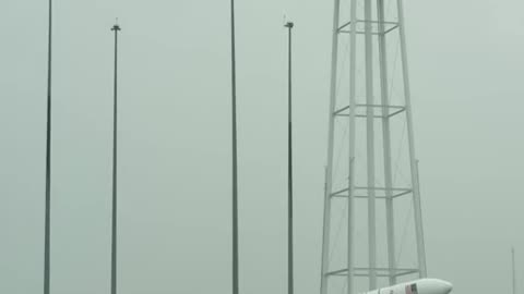 Antares Rocket raised on launch pad