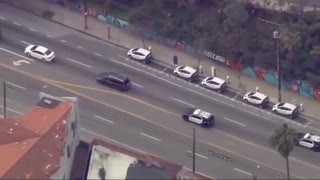 Stolen Minivan Police Chase From San Fernando Valley... Ends with a PIT Move in Echo Park