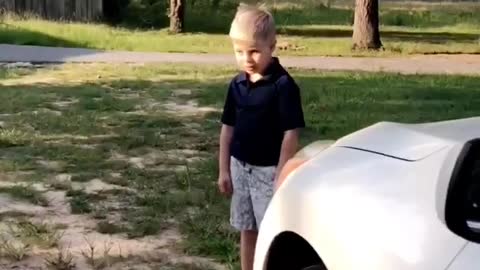 Kid Falls in Love with Car