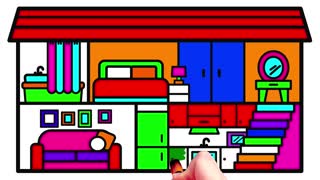 Drawing and Coloring for Kids - How to Draw House 03