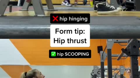 DAILY form tip: hip thrust! Scoop instead of hinge for the 🍑! #fitness #fyp #formtips