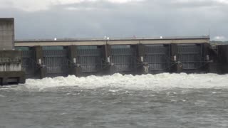 Dam Flood Gates Wide Open-Old Hickory Dam, Old Hickory, Tennessee