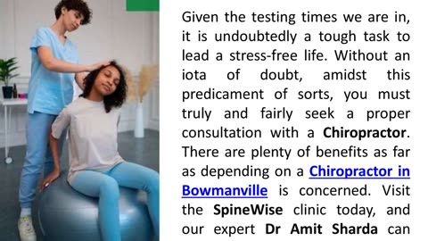 Benefits Of Depending On A Bowmanville Chiropractor