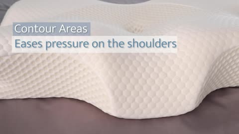 Elviros Cervical Memory Foam Pillow, Contour Pillows for Neck and Shoulder Pain