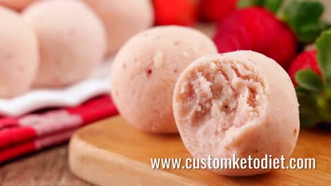 Keto Strawberry Cheesecake Fat Bombs | Melt fat fast with custom keto diet |