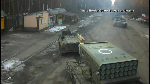 Russian tanks entering Ukraine