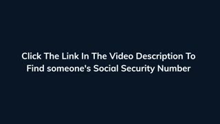 How To Find Someone's Social Security Number?