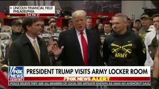 Trump visits locker room at Army-Navy football game