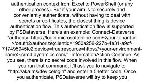 Link Excel Officejs with Powershell Dataverse PSDataverse