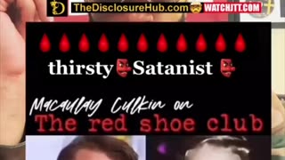 Red shoe club made from human leather or skin🤮
