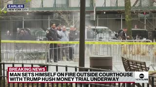 Man sets himself on fire outside New York court as Trump trial was going on