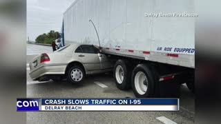 Crash slows traffic on I-95 Sunday afternoon in Delray Beach