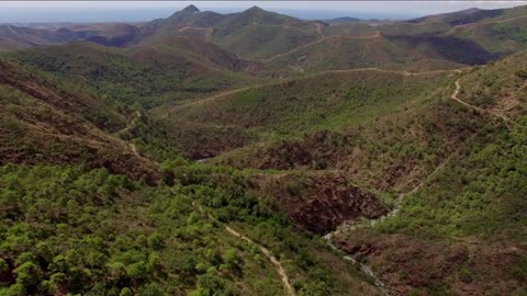 aerial beautiful view on spanish mountains