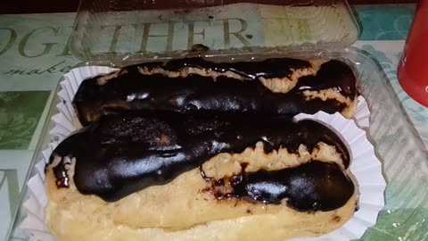 Eating Éclair From Bartz Bakery, Dbn, MI, 11/3/23