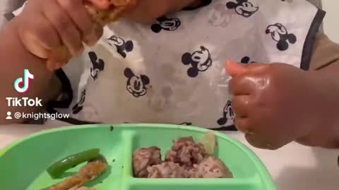 This child has an unbridled appetite