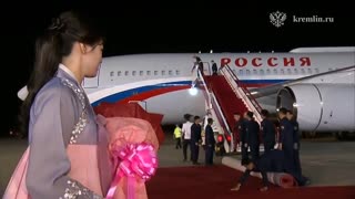 MASSIVE red carpet rolled out for Putin on arrival to North Korea