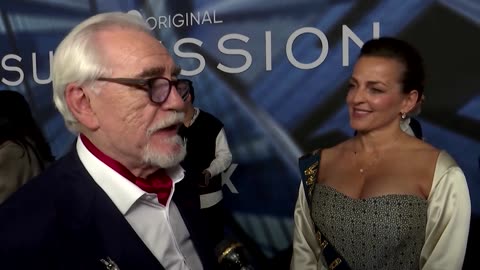 Brian Cox swears on the 'Succession' red carpet