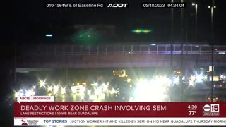 Deadly crash involving semi-truck and construction vehicle along I-10 near Guadalupe Road