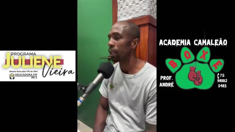 Academia Camaleão de Box, mestre André e filho campeão no Programa de Juliene Vieira2