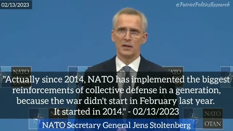 Ukraine War: "It started in 2014." - NATO Secretary General Jens Stoltenberg - 02/13/2023