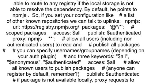 Define private registry in packagejson