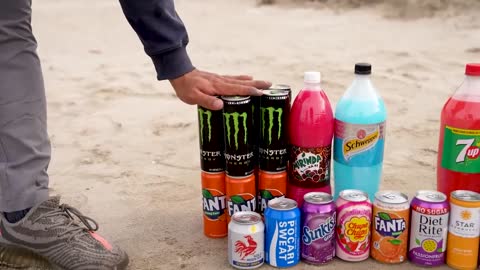 Giant Coca Cola & Big Monster, Chupa Chups, Mtn Dew, Fanta, Mirinda and Mentos soda mix Underground2
