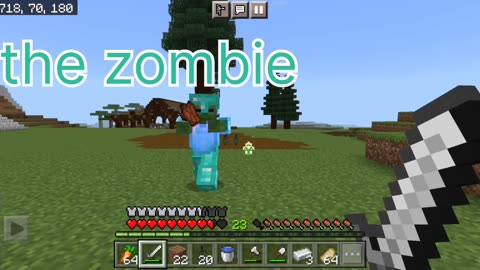 Zombie with Full of diamond armour, survival series video Minecraft