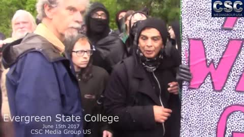 AntiFa Throws Pine Cones, Water Bottles, Silly String, Pepper Spray Me At Evergreen State College