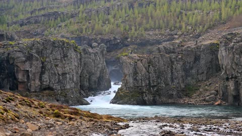 Flowing River Among Rocks - HD