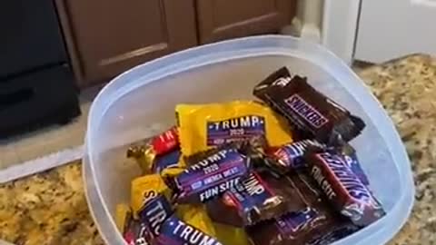 Trump Stickers On All Halloween Candies