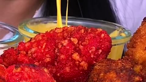 Giant Fried Lobster COVERED in Cheesy Hot Cheetos #asmr #eating #food #shorts