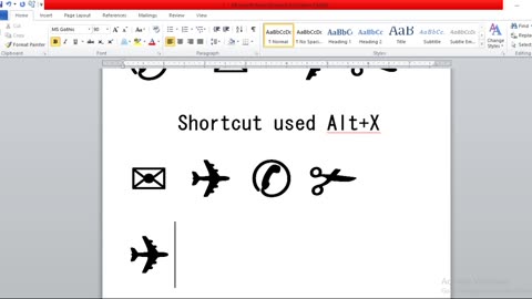 Shortcut for symbol in Microsoft Word