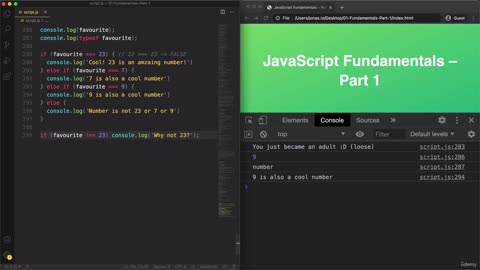 2 - JavaScript Fundamentals Part 1 / Equality Operators vs
