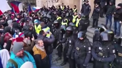 Policie vyprovokovala zásah u Národního muzea proti demonstrantům