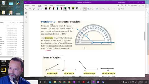 Geometry Section 1-5 - Types of angles and the protractor postulate