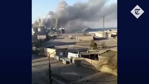 Ukraine claims Russian landing ship destroyed in Berdyansk | Hodge Podge