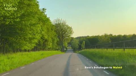 Driving from Bara's Bokskogen to Malmö, Sweden