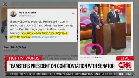 'A 12-Year-Old In A Schoolyard': CNN Host Calls Out Union Boss Who Nearly Brawled With GOP Sen