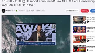 7.19-20.21: DE@TH report announced! Law SUITS filed!!!! featured on AndWeKnow
