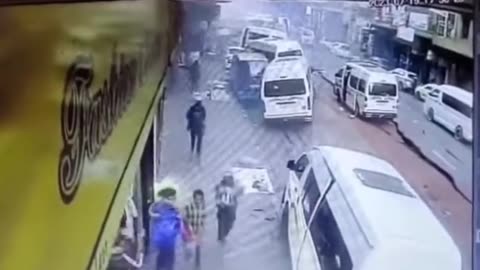 Crazy Johannesburg Underground Explosion Launches Street Full of Vehicles Into The Air
