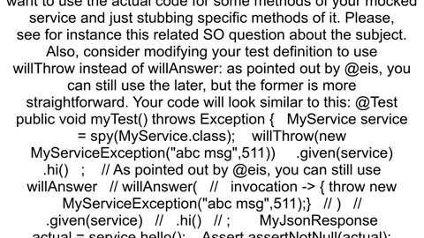 Java unit test exception not being thrown