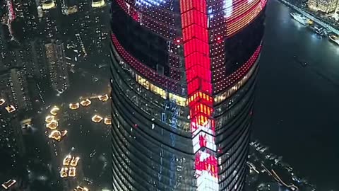 The top of Shanghai, China, the tallest building in China