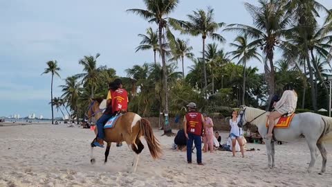 Horse Riding at Hua Hin Beach, Thailand