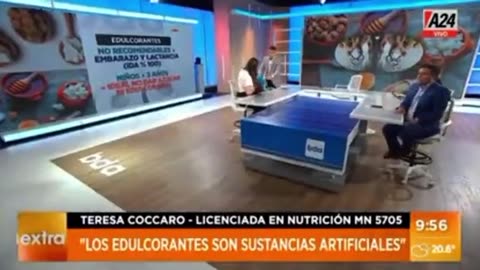 Argentinian health expert Teresa Coccaro collapsed on live TV