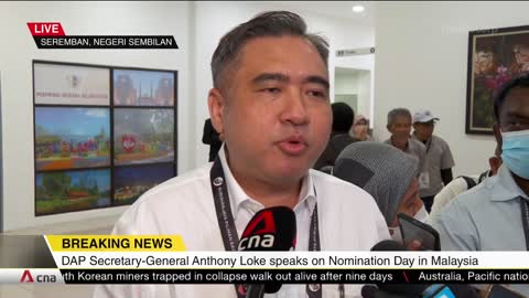 Malaysia GE15_ DAP Secretary-General Anthony Loke at nomination centre in Seremban