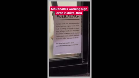 McDonald's Warning Sign Even In A Drive-Thru. Have You Seen This Before?