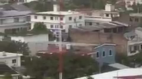 Parasailing Goes Wrong as Woman Lands Abruptly on Building's Rooftop Due to Rope Snap