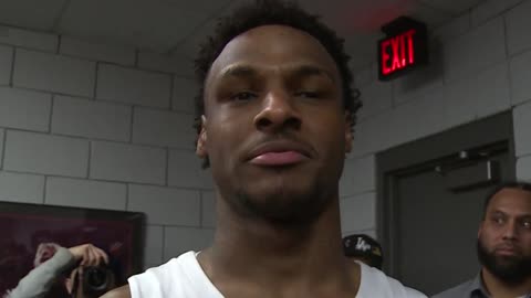 Bronny James post game reaction at the Nike Hoop Summit in Portland.