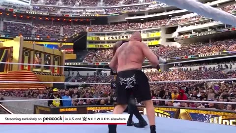 Brock Lesnar takes Omos to Suplex city